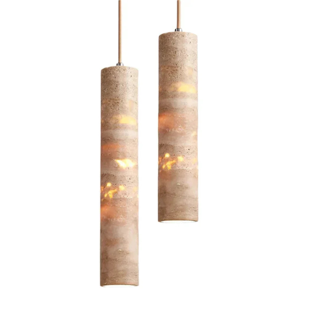 Luxusní závěsná lampa z krémového mramoru – elegantní a moderní design