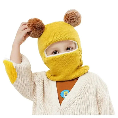 Gestrickte Teddy-Kindermütze – Warmer Schutz mit verspielten Ohren