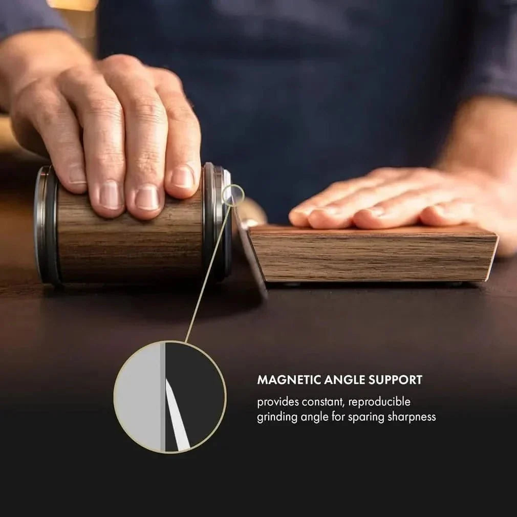 Rolling Knife Sharpener with Diamond Coating and Angle Guide – Precise Sharpening