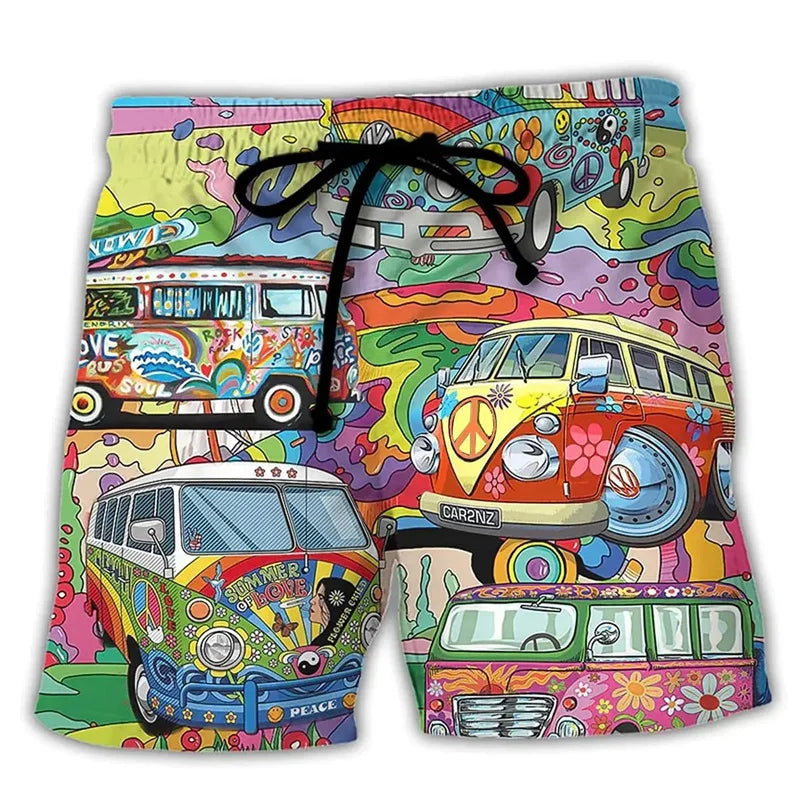 Men's Swim Shorts with Graffiti Design