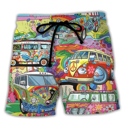 Men's Swim Shorts with Graffiti Design