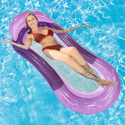 Lettino galleggiante gonfiabile di lusso con poggiatesta rialzato - perfetto per piscina e spiaggia