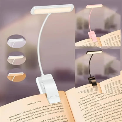 Rechargeable Clip-On Reading Light with Flexible Arm – Adjustable and Eye-Friendly