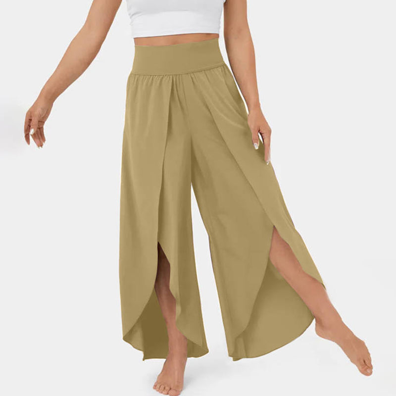 High-Waist Palazzo Pants with Flowing Legs
