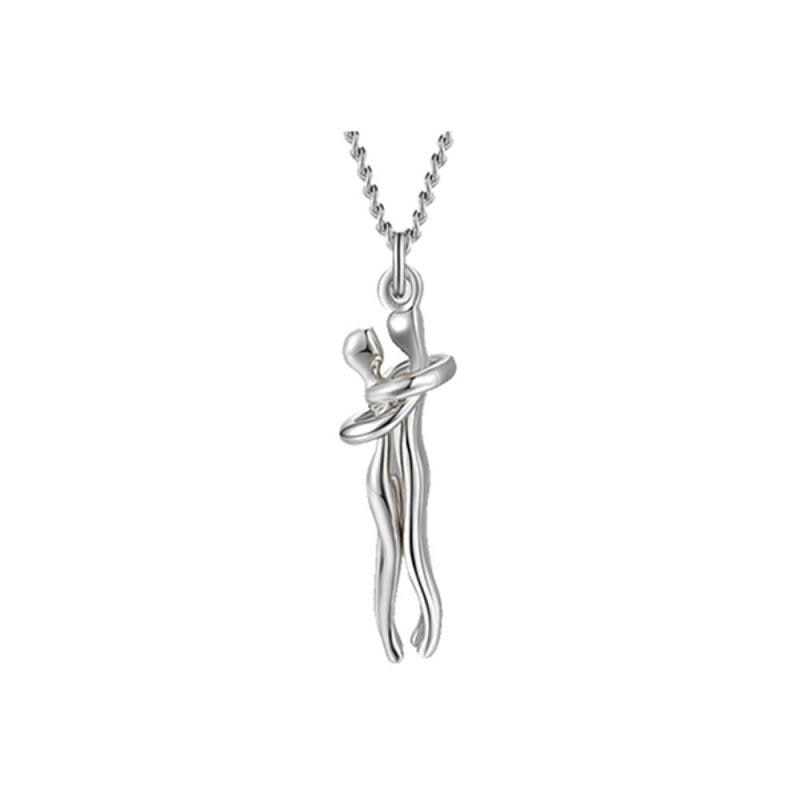 Golden Embrace Couple Pendant Necklace