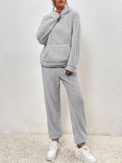 Soft Teddy Loungewear Hoodie and Jogging Set for Women