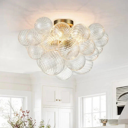 Candeeiro de teto Cluster Ribbed Bubble - Design luxuoso e elegante