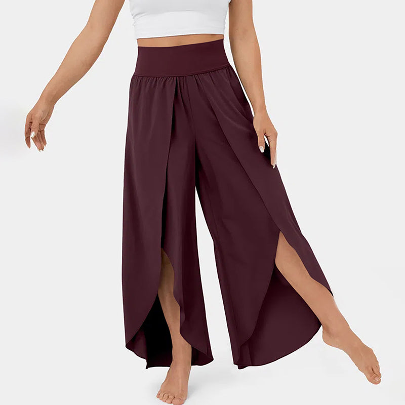 High-Waist Palazzo Pants with Flowing Legs