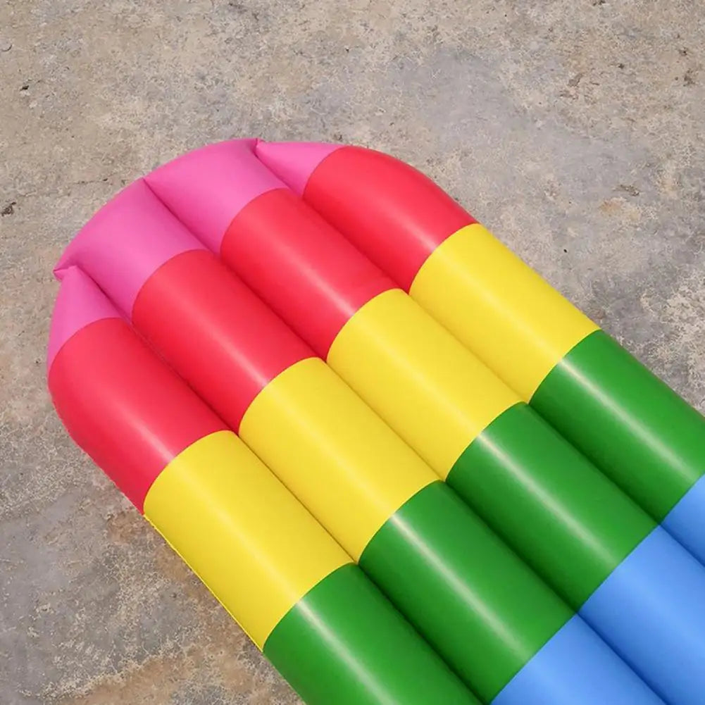 Flotador inflable para piscina con forma de helado - alegre tumbona arcoíris para la piscina