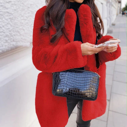 Neve - Cosy oversized winter faux fur coat for women