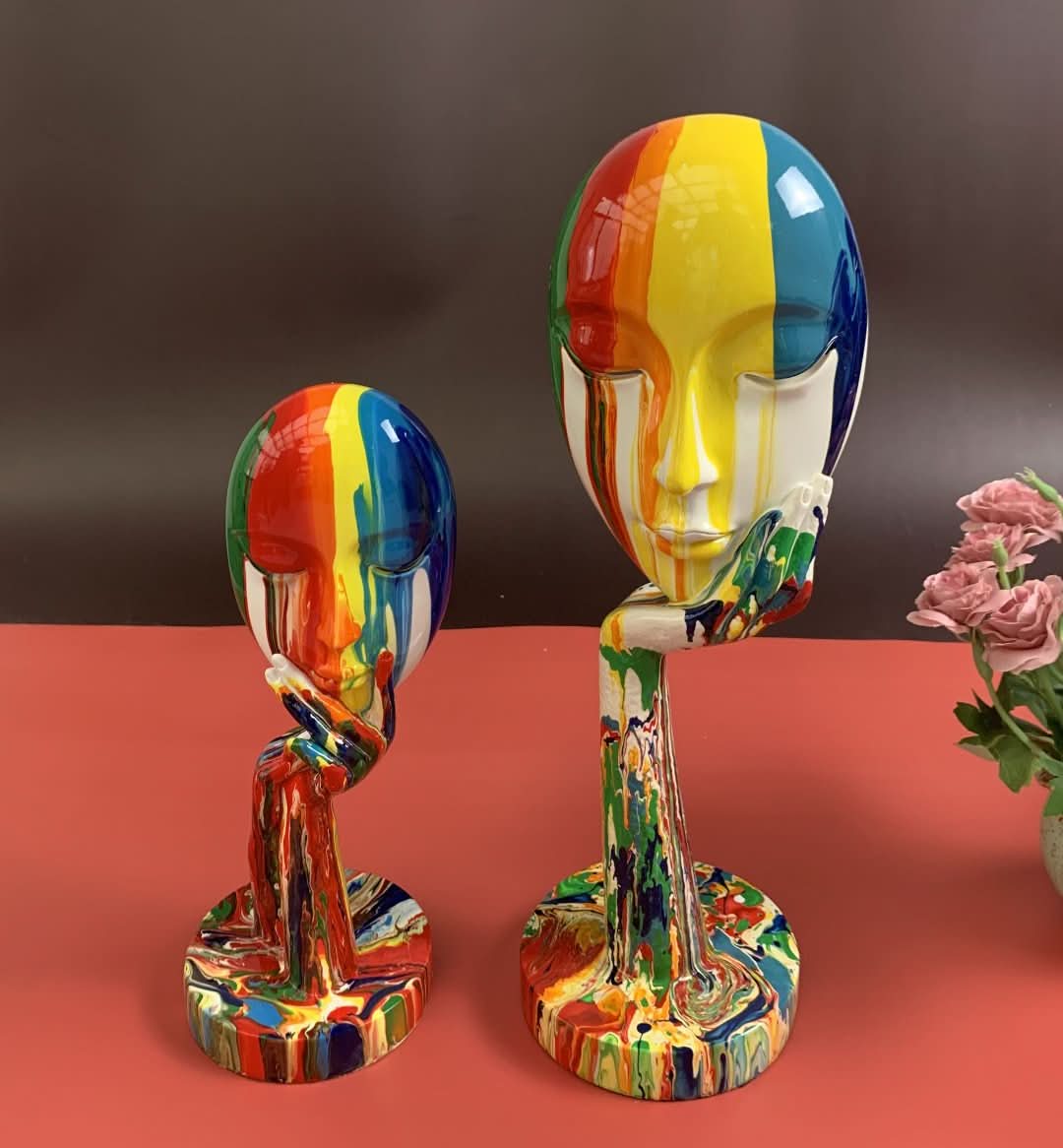 VibrantVisage - Colourful Face Sculpture