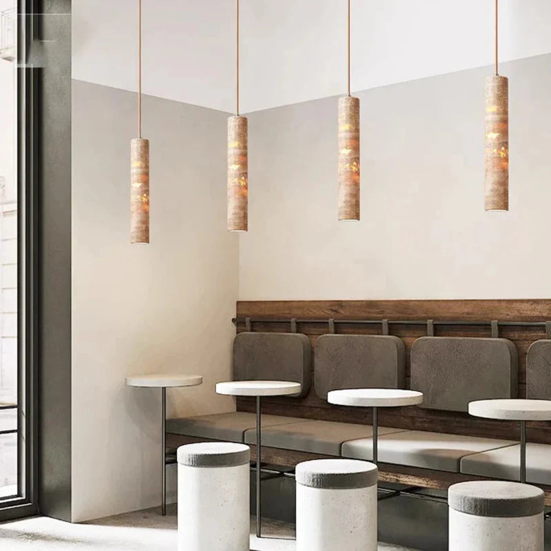 Luxe Cream Marble Pendant Lamp – Elegant and Modern Design