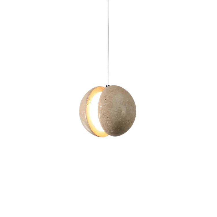 Lámpara colgante Lunar de travertino – elegancia en piedra natural
