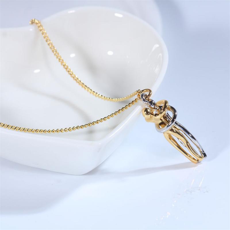 Golden Embrace Couple Pendant Necklace
