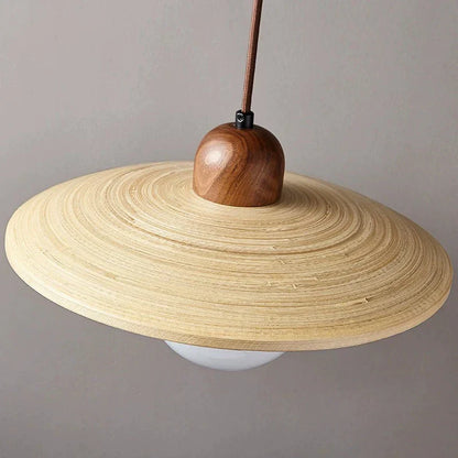 Bambusové závěsné LED svítidlo ve skandinávském retro stylu