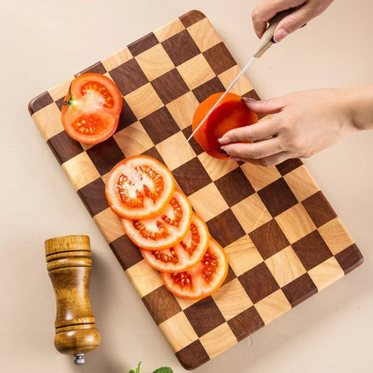 Juego de tablas de cortar de acacia antideslizantes