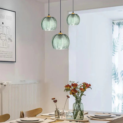 Modern Nordic Pendant Light with Green Leaf Pattern