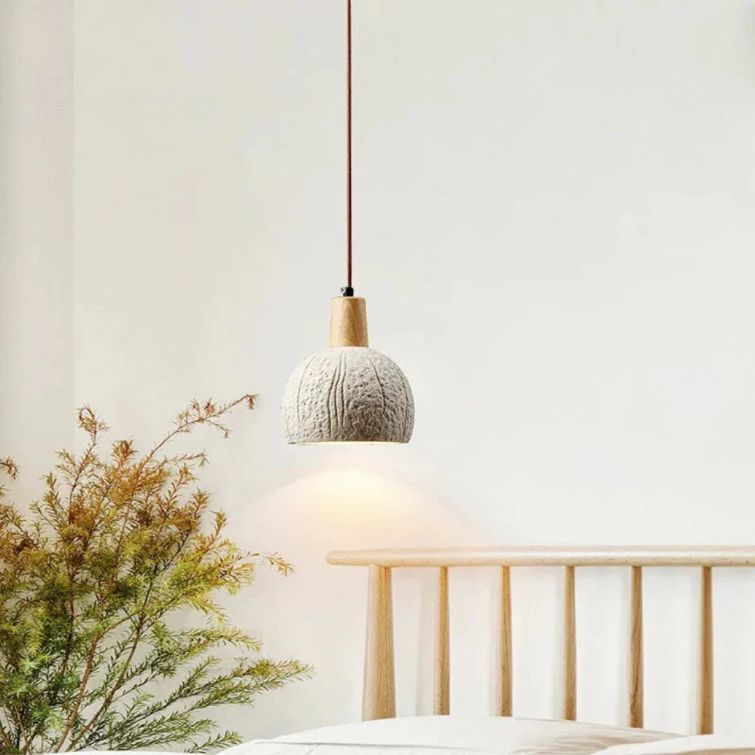 Elegant Round Concrete Pendant Light with LED Lighting