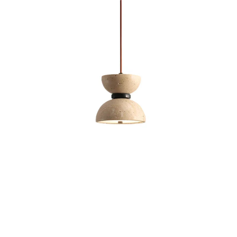 Lámpara colgante LED de piedra travertino – Diseño minimalista