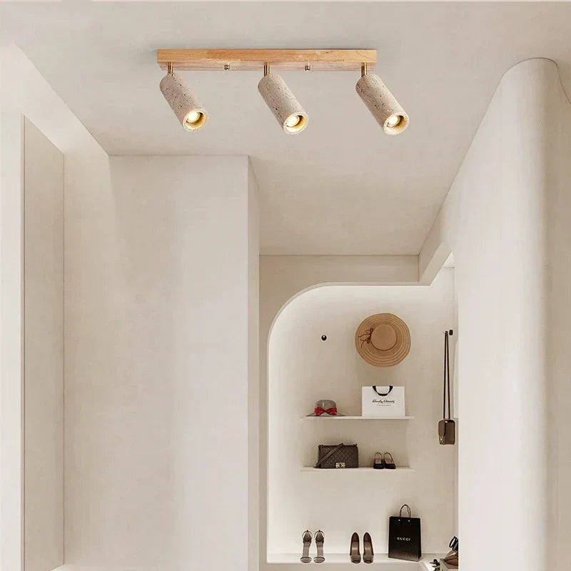 Travertine LED Ceiling Lamp with 3 Heads – Stylish and Modern