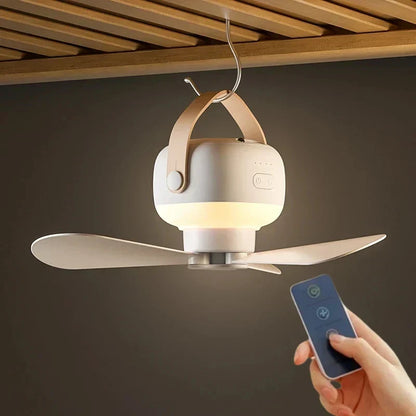 Portable Mini Fan with LED Light and Remote Control – Quiet and Powerful