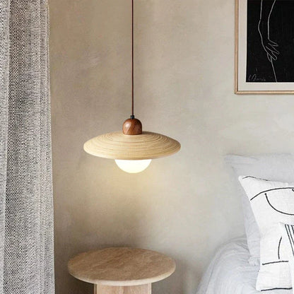 Bambusové závěsné LED svítidlo ve skandinávském retro stylu