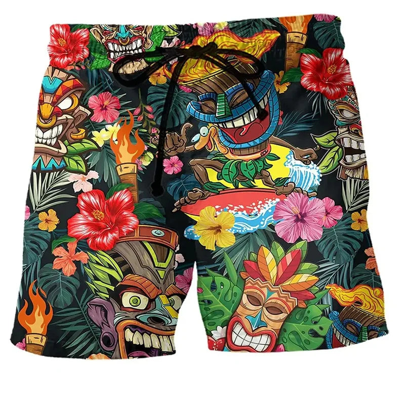 Men's Swim Shorts with Graffiti Design