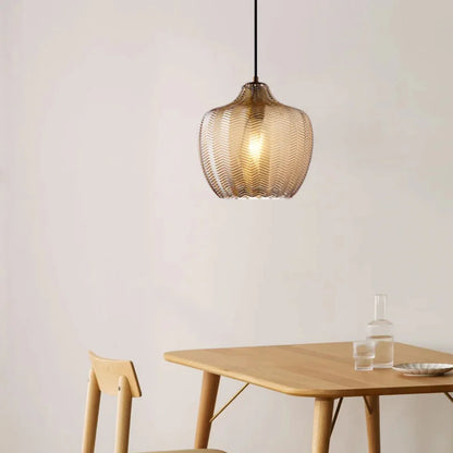 Lampă suspendată din sticlă ondulată, în stil nordic – Design elegant și modern