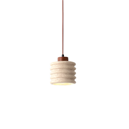 Luxe Travertine Pendant Lamp with LED – Cream Design