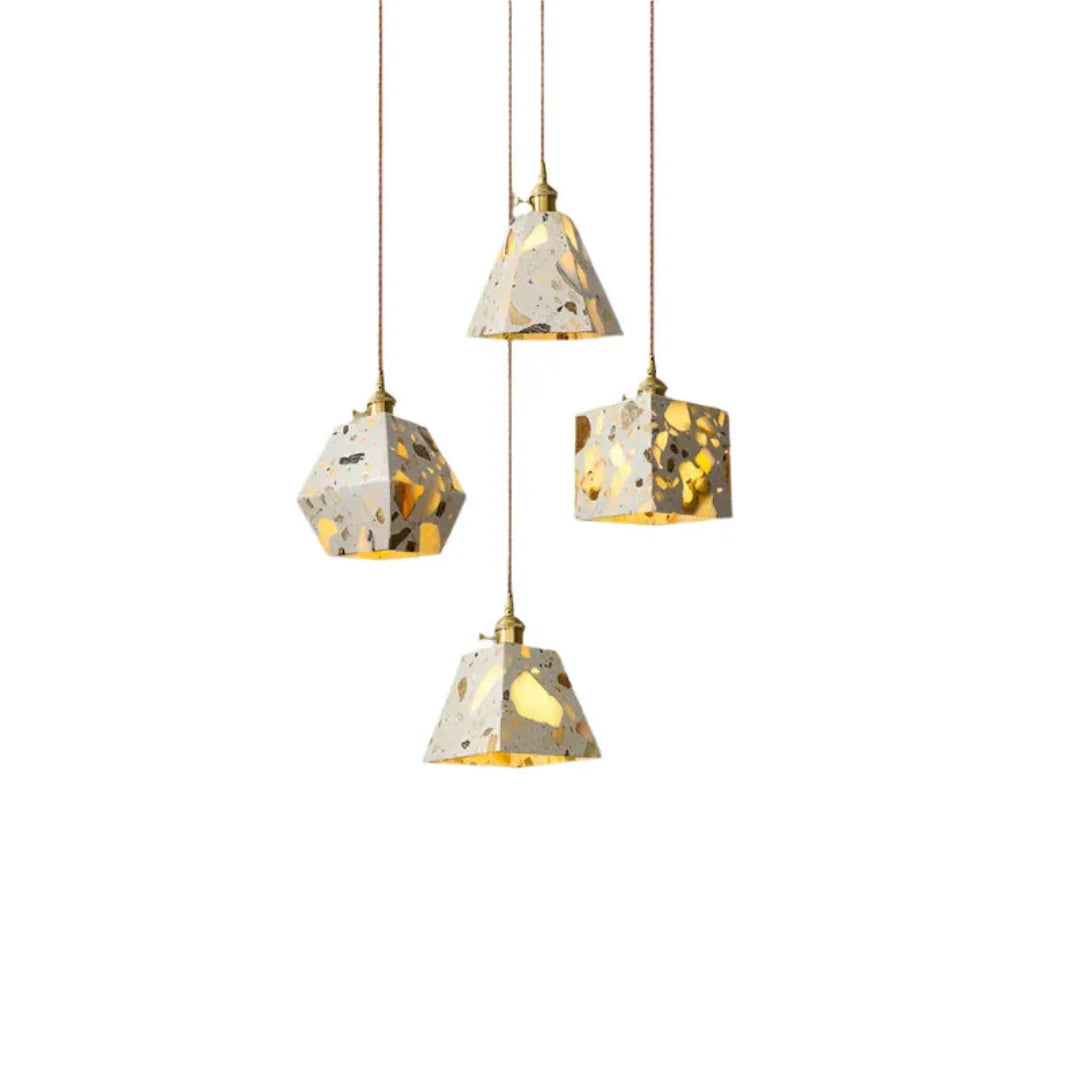Ledhanglamp van terrazzo-marmer – modern Scandinavisch design
