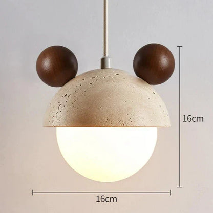 Elegant Micky-pendellampe i travertin med LED-belysning