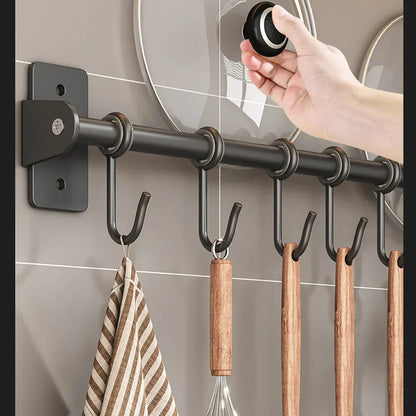Kitchen Hook Rack - Steel - Wall Storage - Lid and Cookware Storage