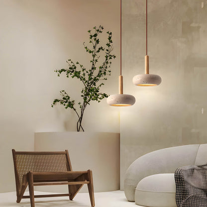 Stijlvolle plafondlamp van natuursteen