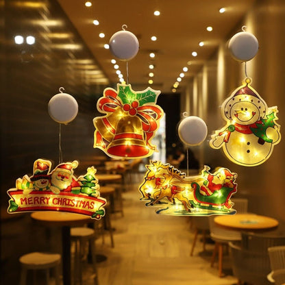Decorațiune LED de Crăciun pentru fereastră, cu ventuză