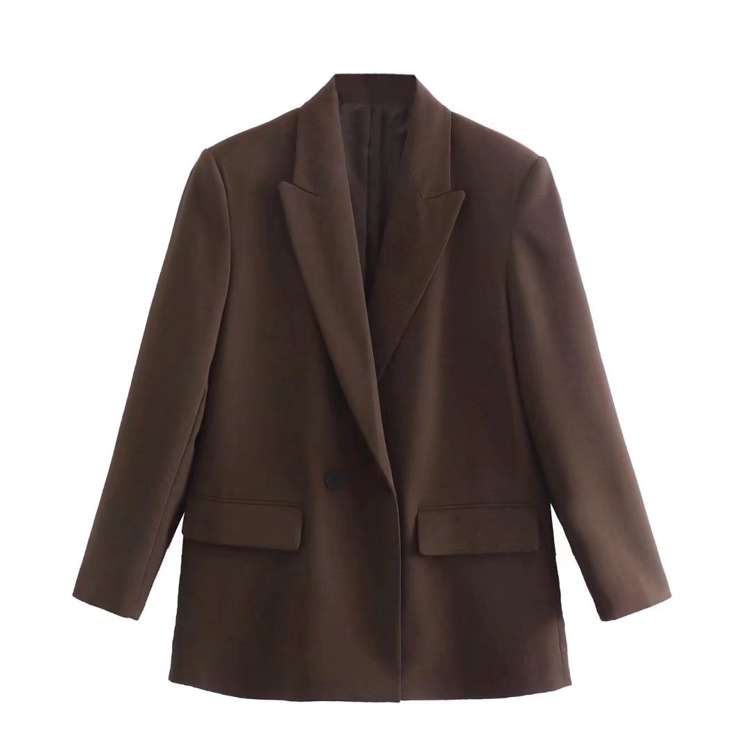 PowerChic – Elegant Double-Breasted Blazer for Women