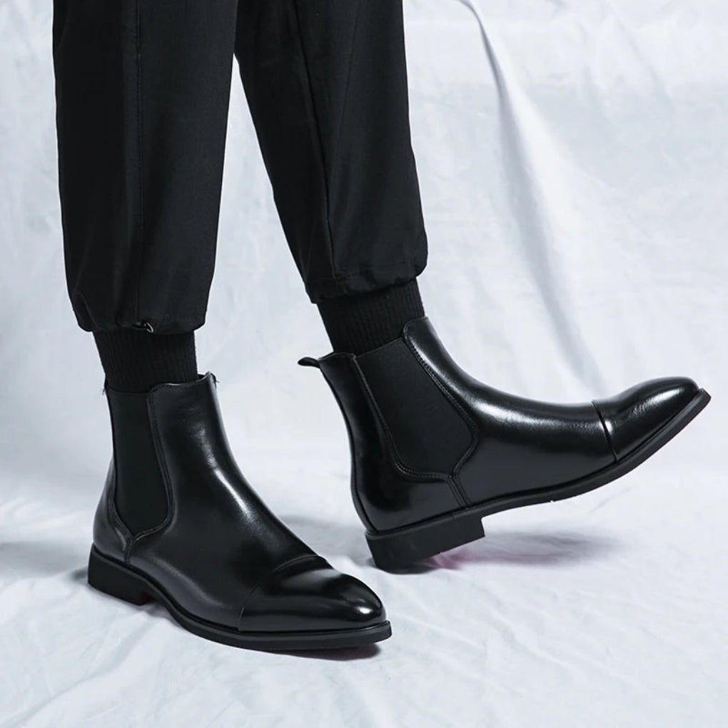 Sleek Single High Cap-Toe Chelsea Boots