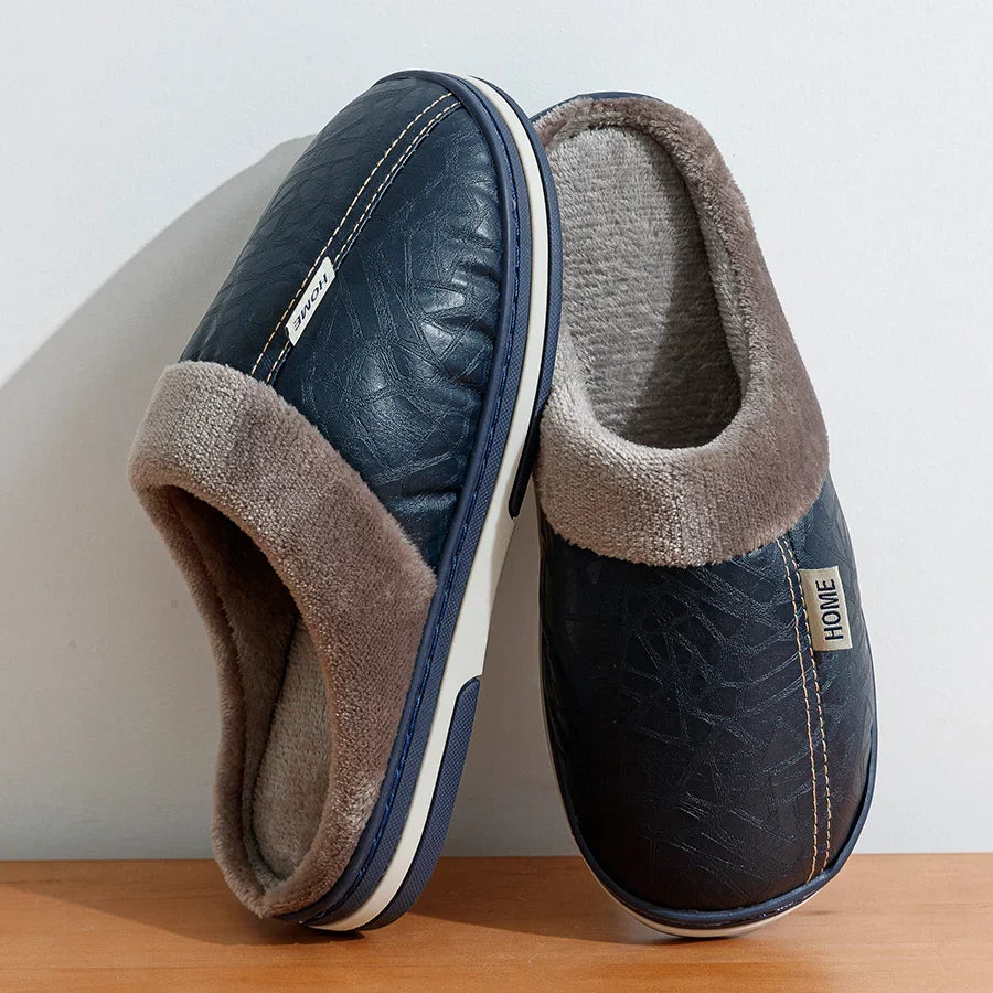 WarmStep Men's Slippers with Closed Heel – Soft and Comfortable