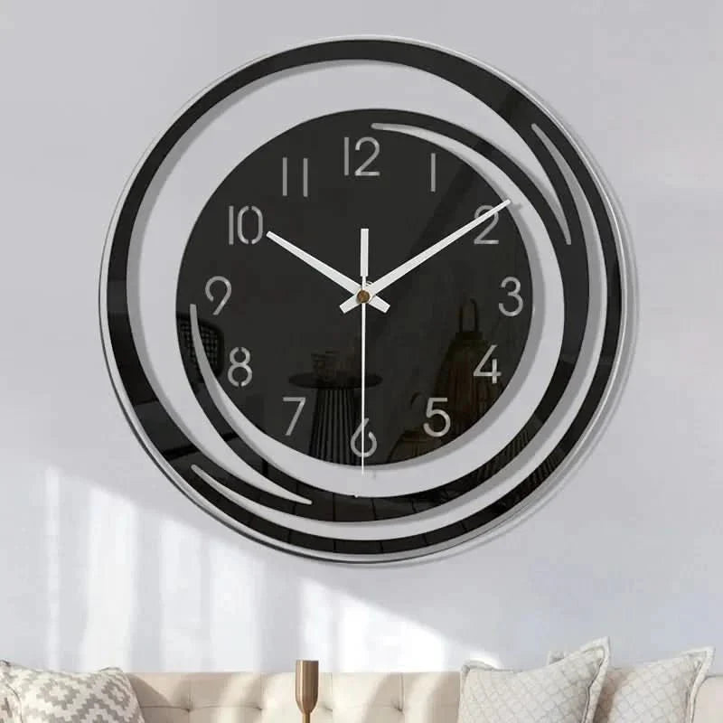 Ceas de perete modern, cu design minimalist circular și mecanism silențios
