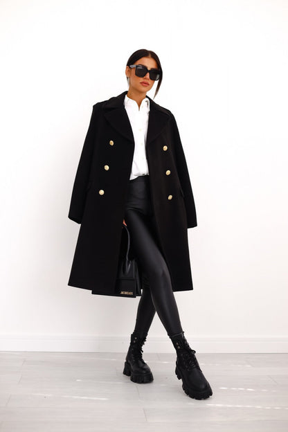 Ladies' Midi Winter Coat with Buttons