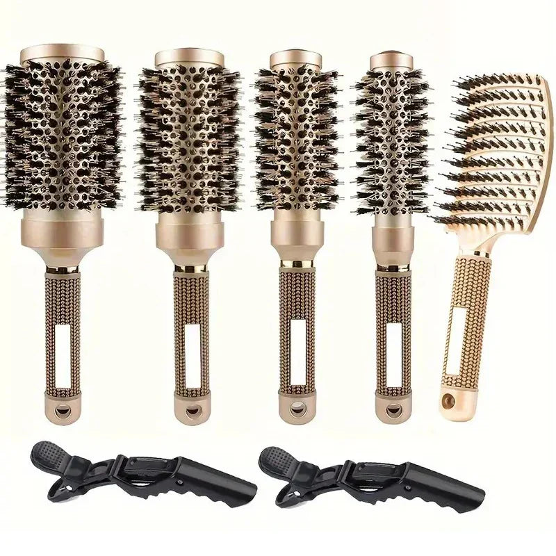 Professionele ronde borstelset voor föhnen – keramisch en anti-frizz