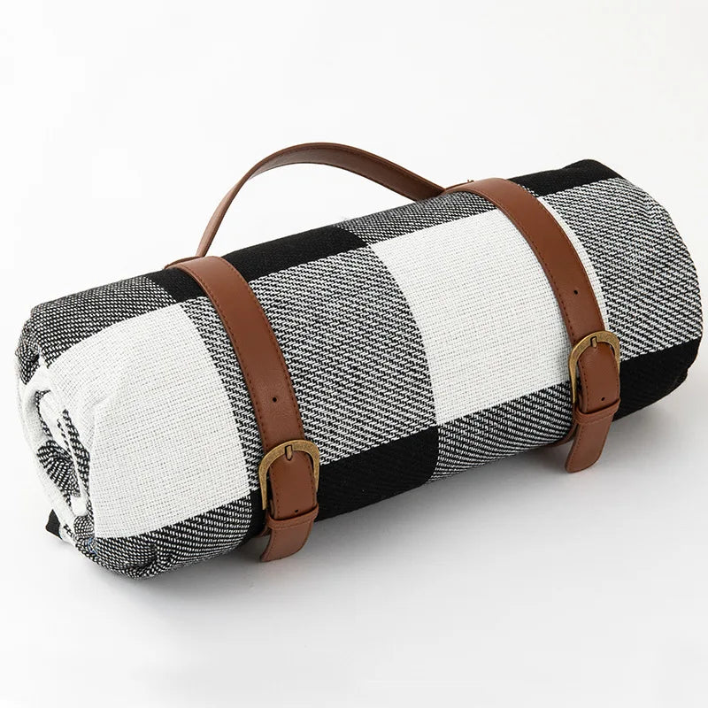 Coperta da picnic impermeabile con motivo a quadri e comoda imbottitura in schiuma
