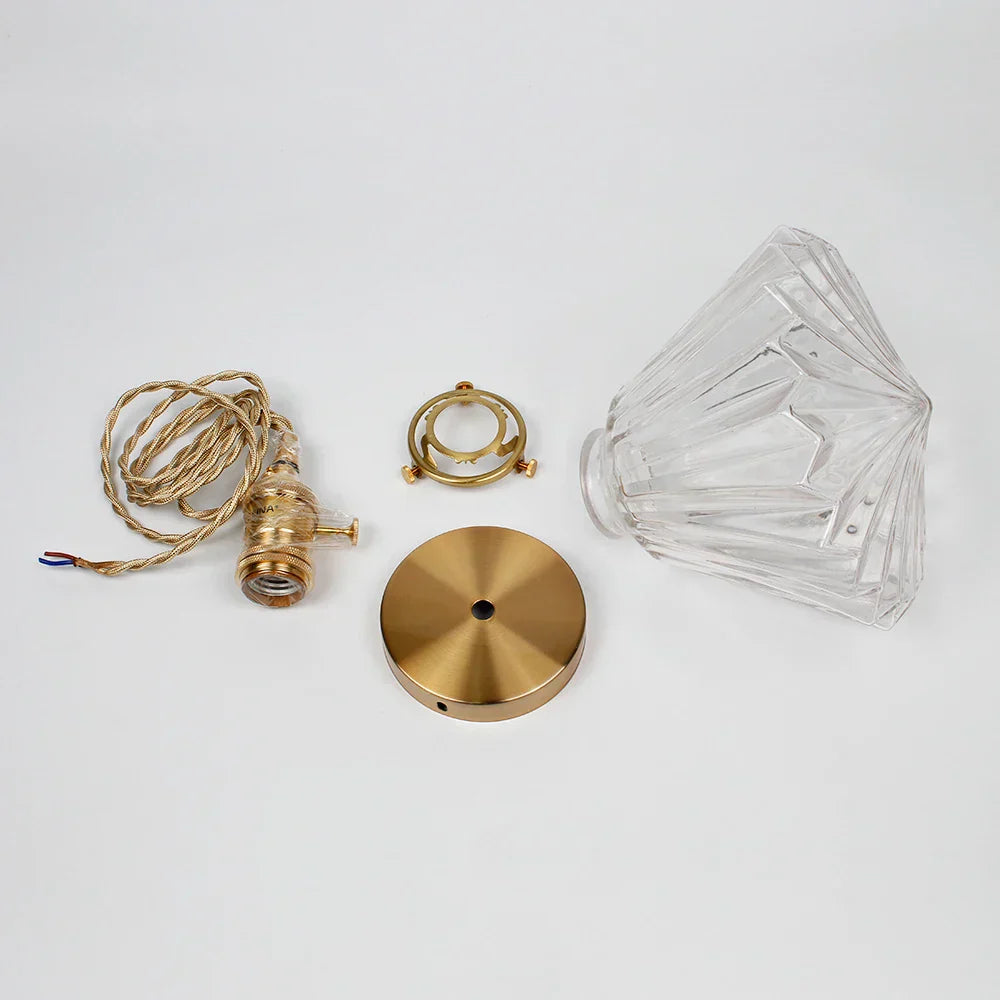 Lámpara colgante moderna de vidrio en forma de diamante