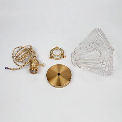 Lámpara colgante moderna de vidrio en forma de diamante