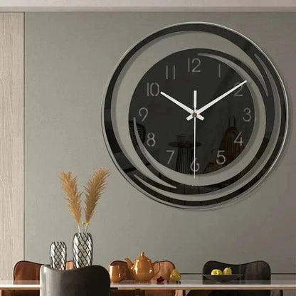 Ceas de perete modern, cu design minimalist circular și mecanism silențios