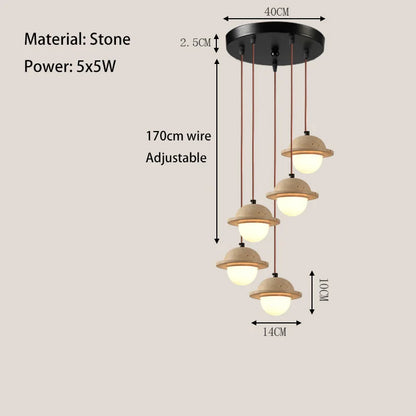 Travertine Pendant Lamp - Modern & Natural Design