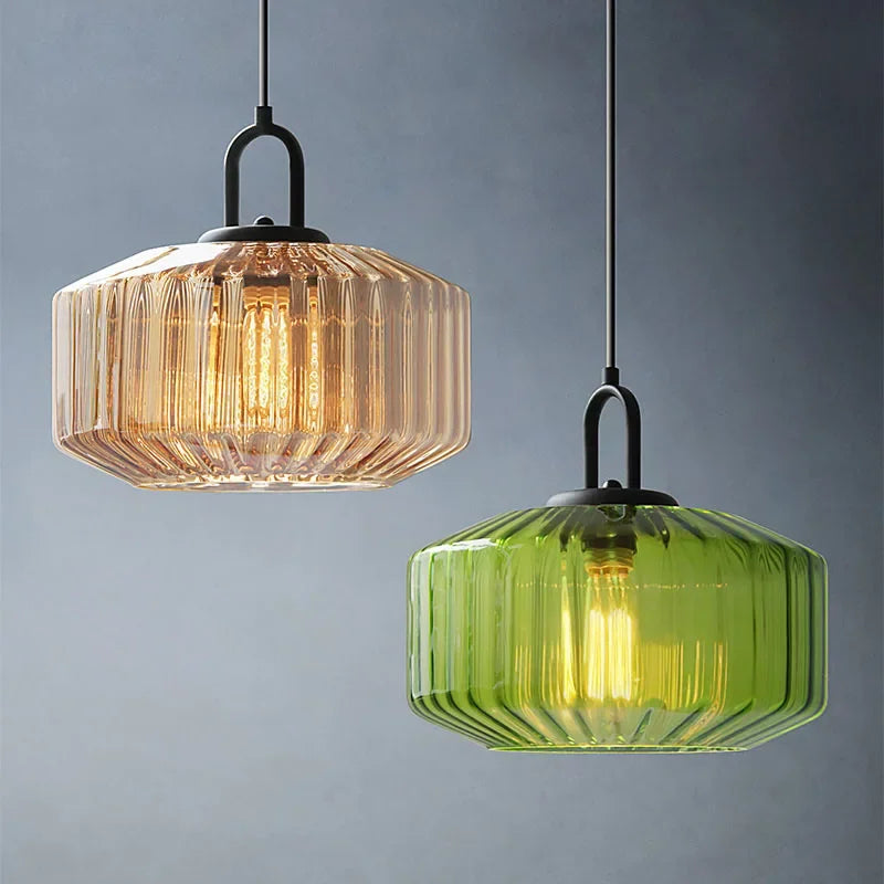 Retro Glass Pendant Light in Nordic Loft Style