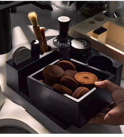 Multifunctional Coffee Tamper Station - Includes Knock Box - Perfect Espresso!