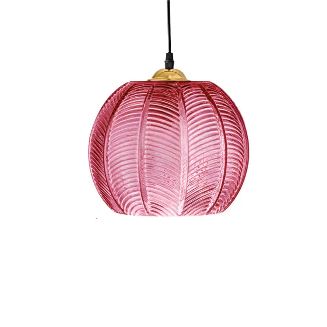Modern Nordic Pendant Light with Green Leaf Pattern