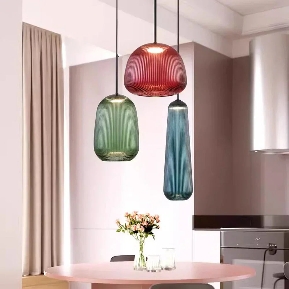 Modern Fusion Pendant Light with LED and Chrome
