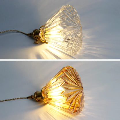 Lámpara colgante moderna de vidrio en forma de diamante